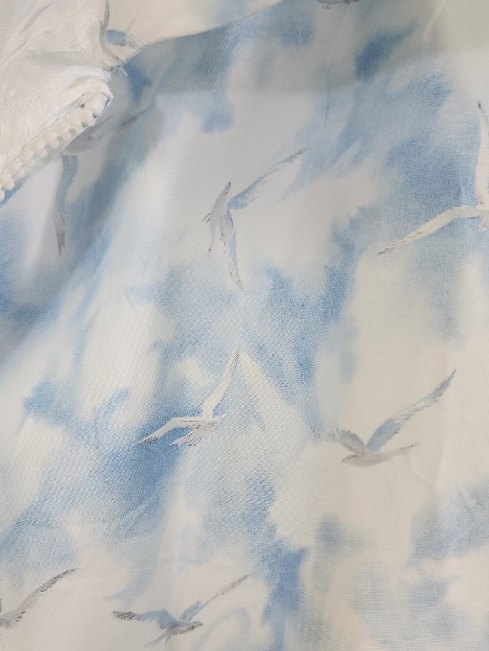 Women's Light Blue Patterned Bomber Jacket - Picture 3 of 3